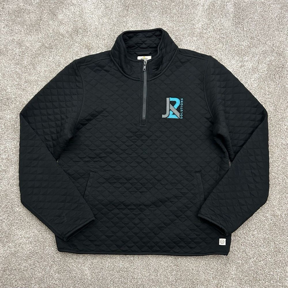 Marine Layer Black Corbet Quilted Quarter Zip Pullover Women's Size Large READ‎